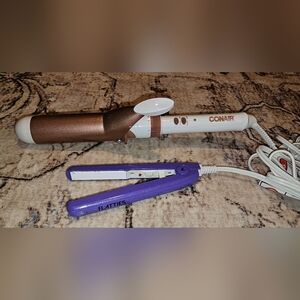 ironconair hair curlers & mini flat iron
